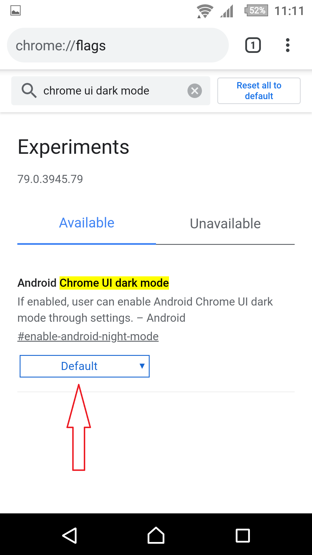 Cài đặt giao diện tối cho Google chrome mobile